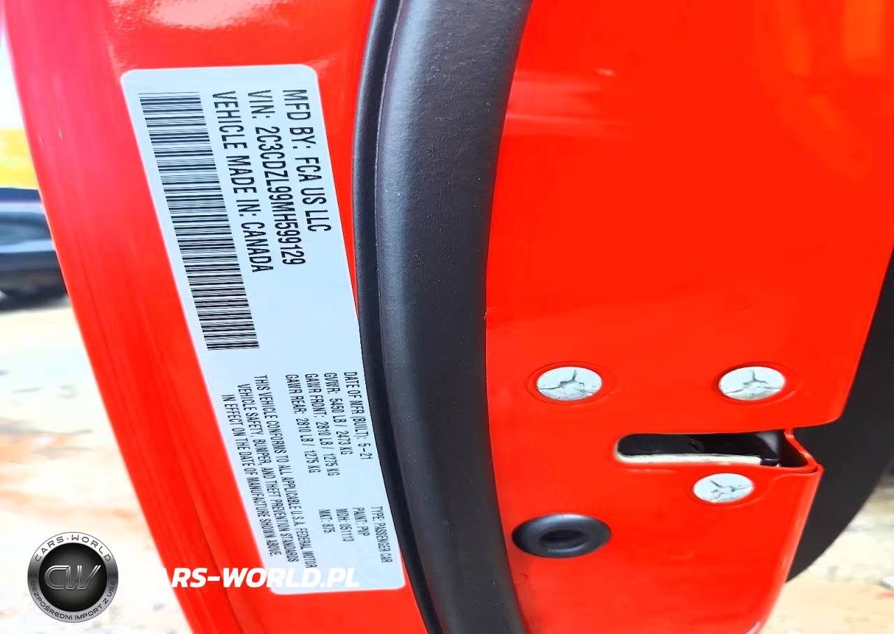 2021 Dodge Challenger Srt Hellcat Redeye VIN:2C3CDZL99MH599129 - 12
