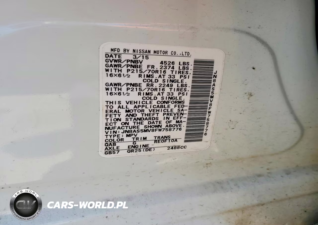 2015 Nissan Rogue Select S VIN:JN8AS5MV8FW758776 - 13