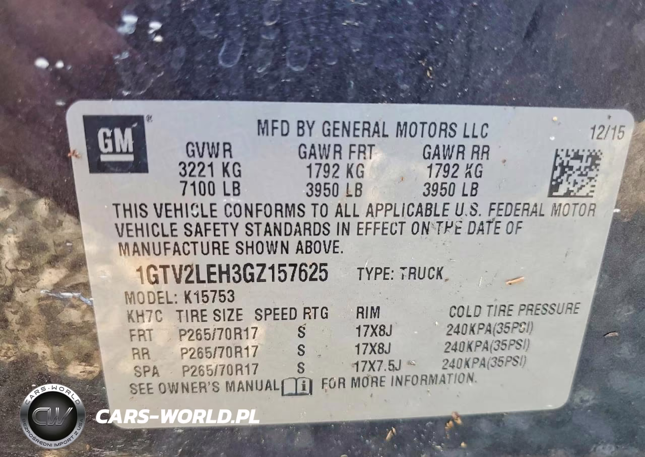 2016 GMC Sierra K1500 VIN:1GTV2LEH3GZ157625 - 12