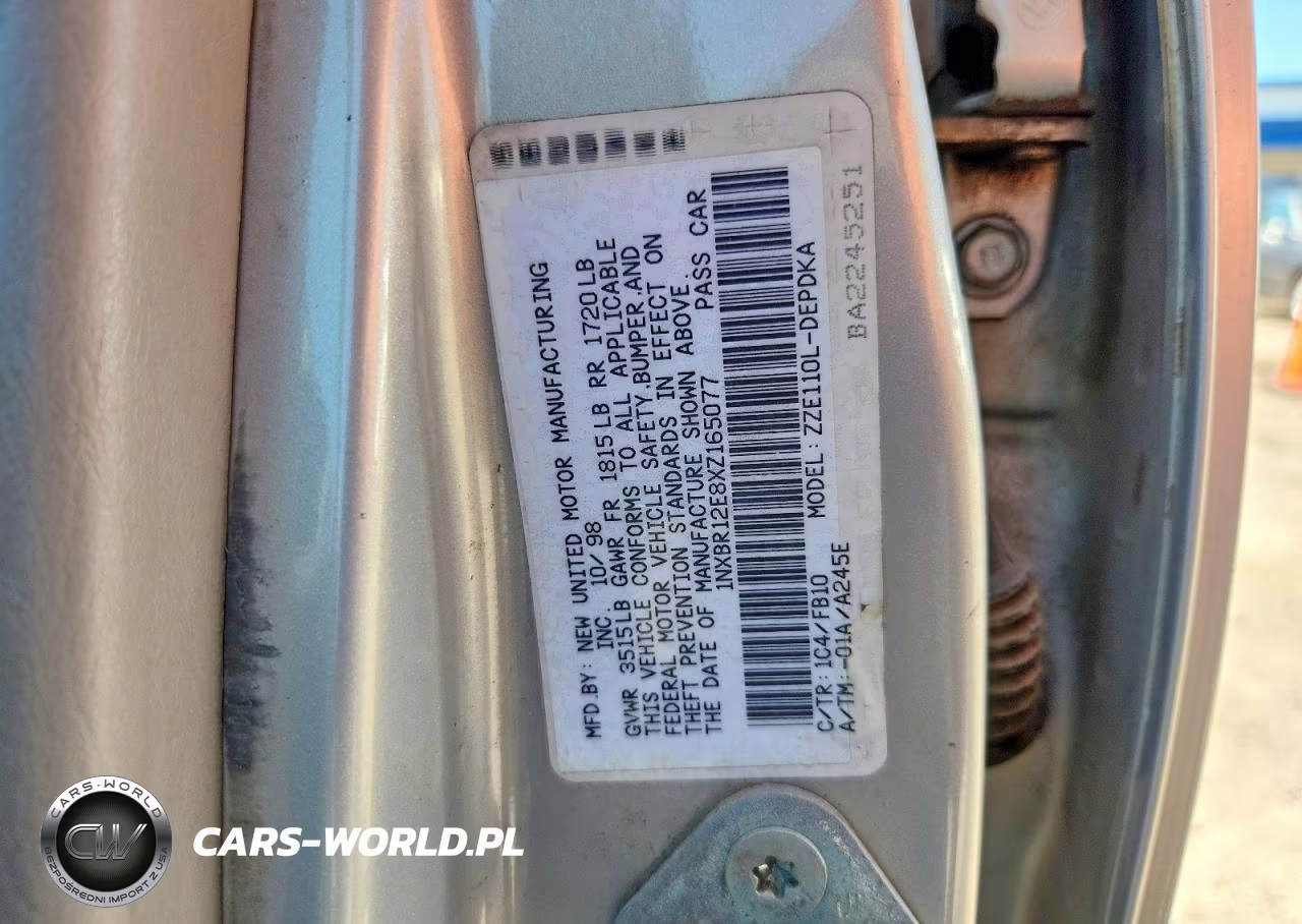 1999 Toyota Corolla Ve VIN:1NXBR12E8XZ165077 - 12