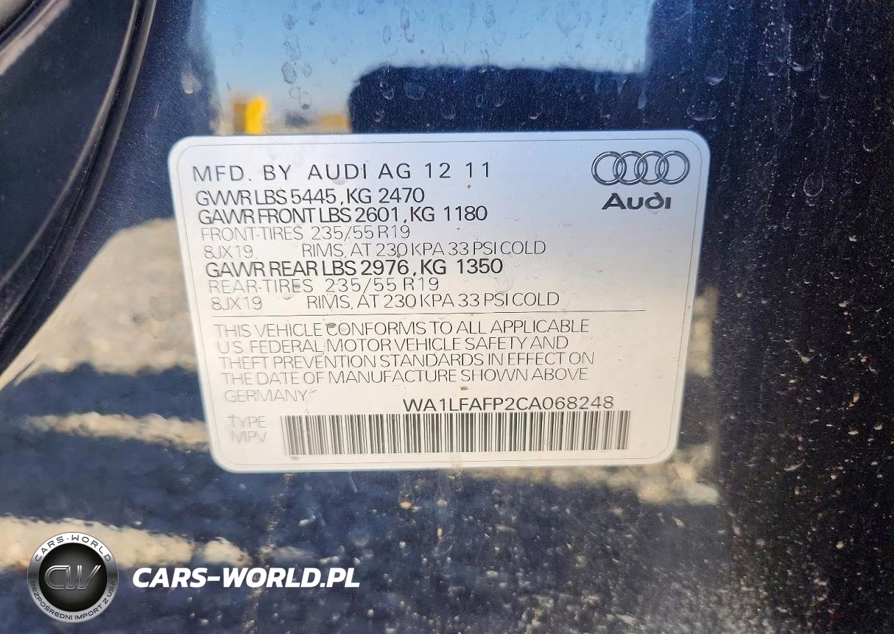 2012 Audi Q5 Premium Plus VIN:WA1LFAFP2CA068248 - 13