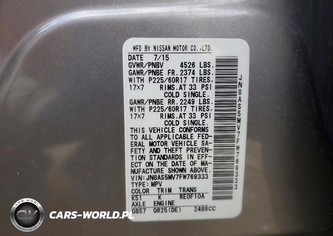 2015 Nissan Rogue Select S VIN:JN8AS5MV7FW769333 - 13