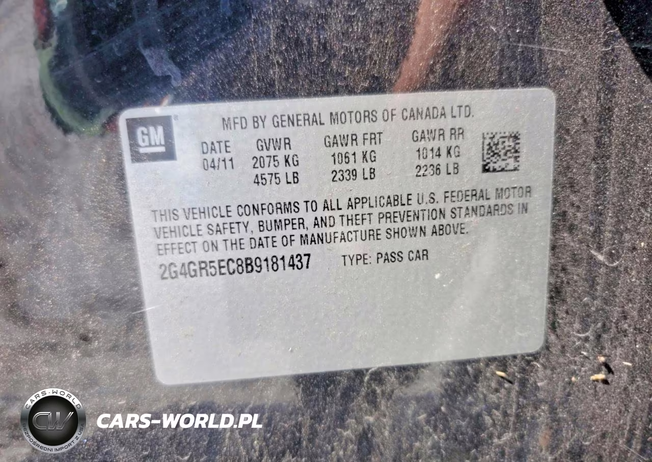 2011 Buick Regal Cxl VIN:2G4GR5EC8B9181437 - 12