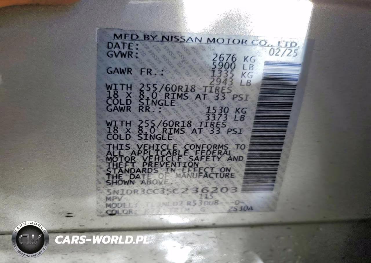 2025 Nissan Pathfinder Sl VIN:5N1DR3CC3SC236203 - 14