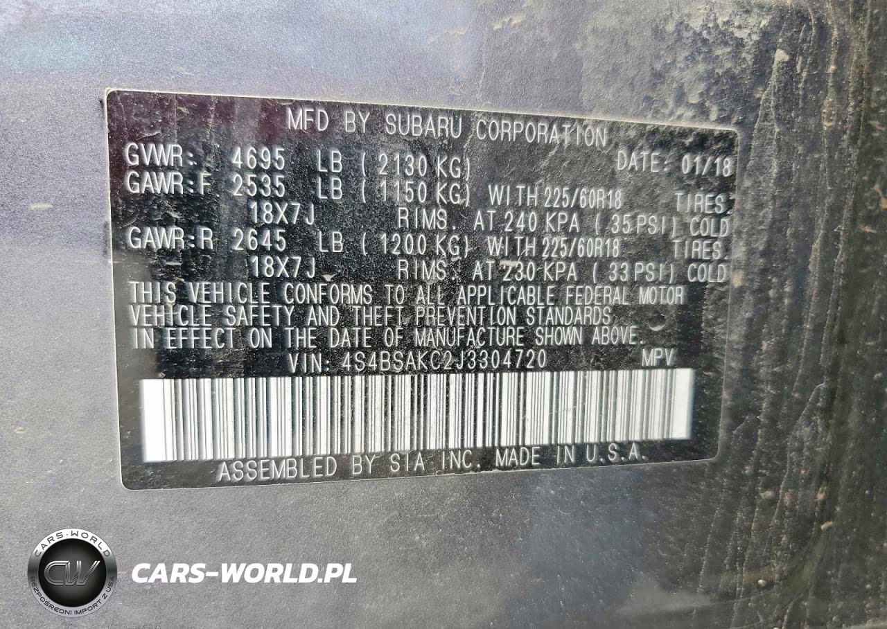 2018 Subaru Outback 2.5I Limited VIN:4S4BSAKC2J3304720 - 13