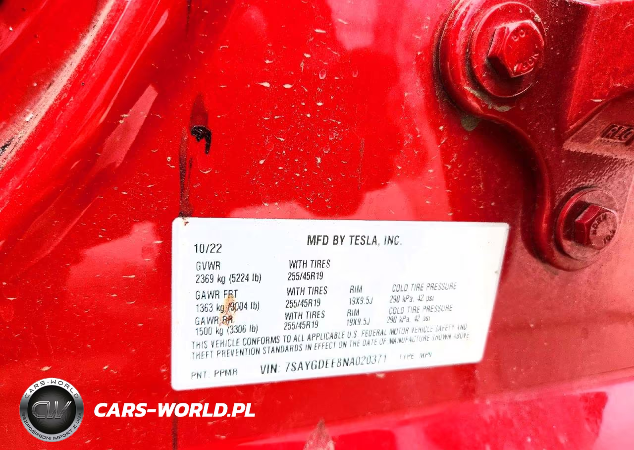 2022 Tesla Model Y VIN:7SAYGDEE8NA020371 - 12