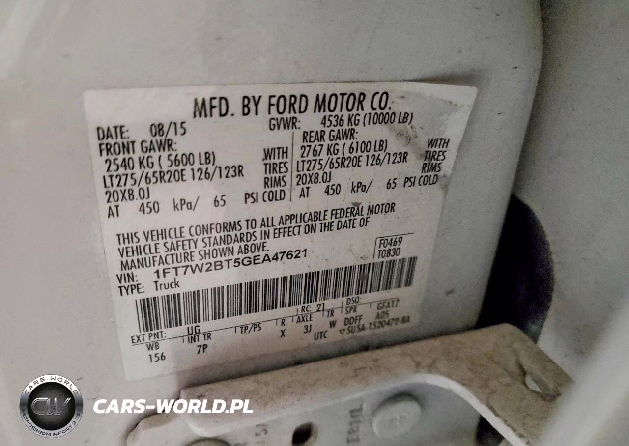 2016 Ford F250 Super Duty VIN:1FT7W2BT5GEA47621 - 12