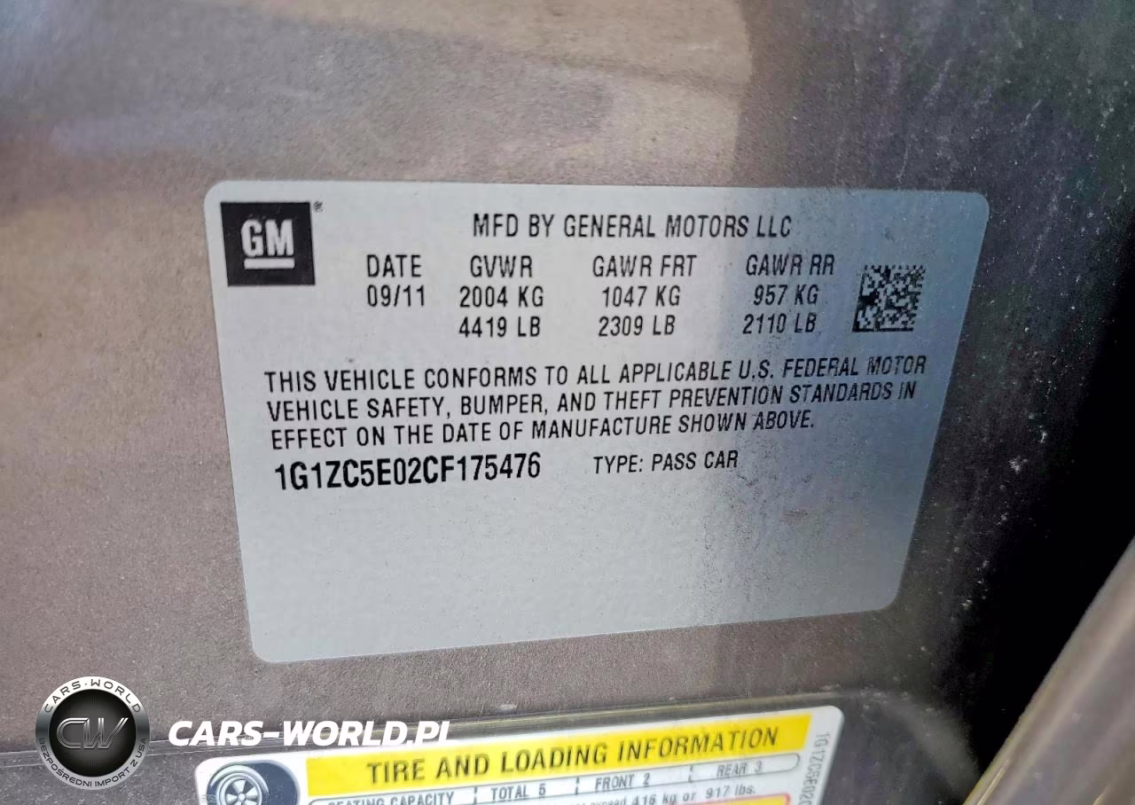 2012 Chevrolet Malibu 1Lt VIN:1G1ZC5E02CF175476 - 12