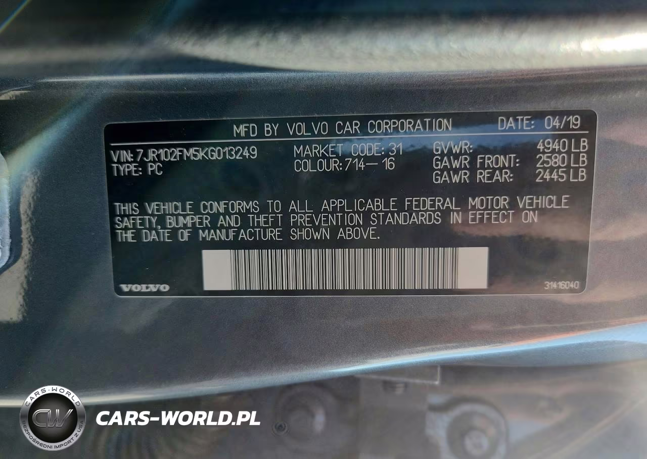 2019 Volvo S60 T5 R-Design VIN:7JR102FM5KG013249 - 12