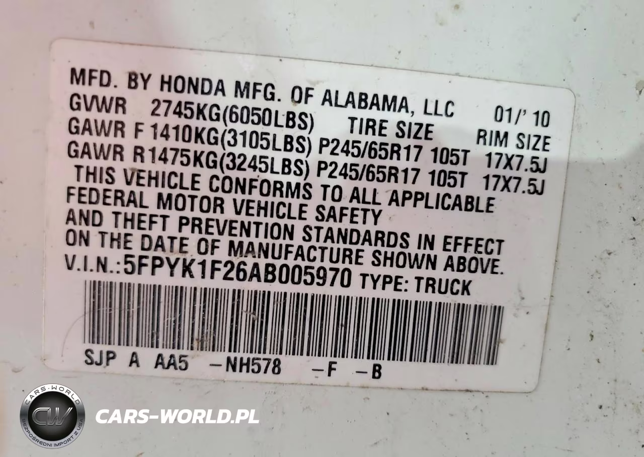 2010 Honda Ridgeline Rt VIN:5FPYK1F26AB005970 - 12