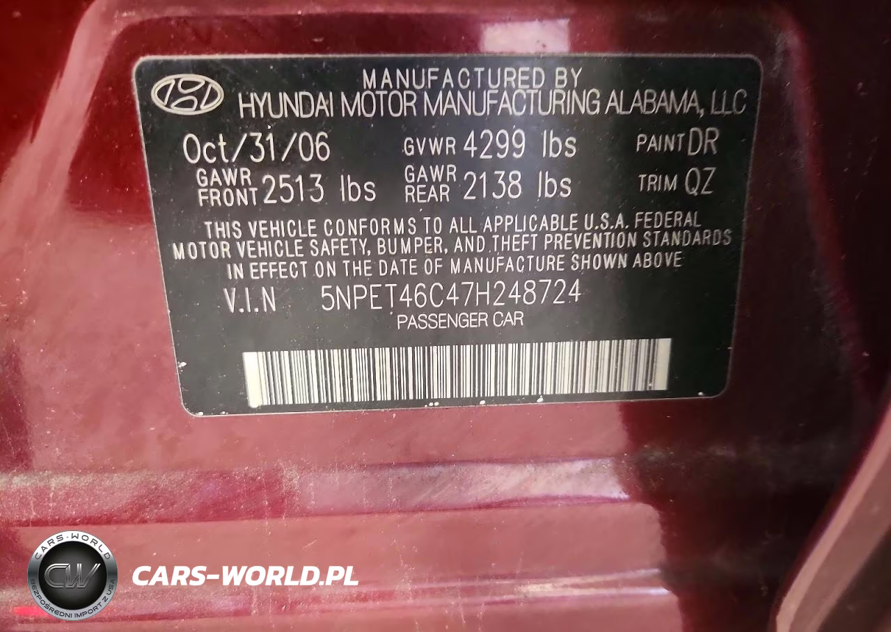 2007 Hyundai Sonata Gls VIN:5NPET46C47H248724 - 12