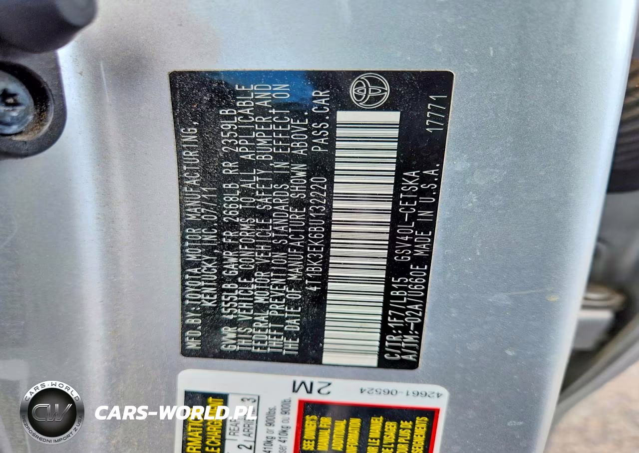 2011 Toyota Camry Le V6 VIN:4T1BK3EK6BU132220 - 12