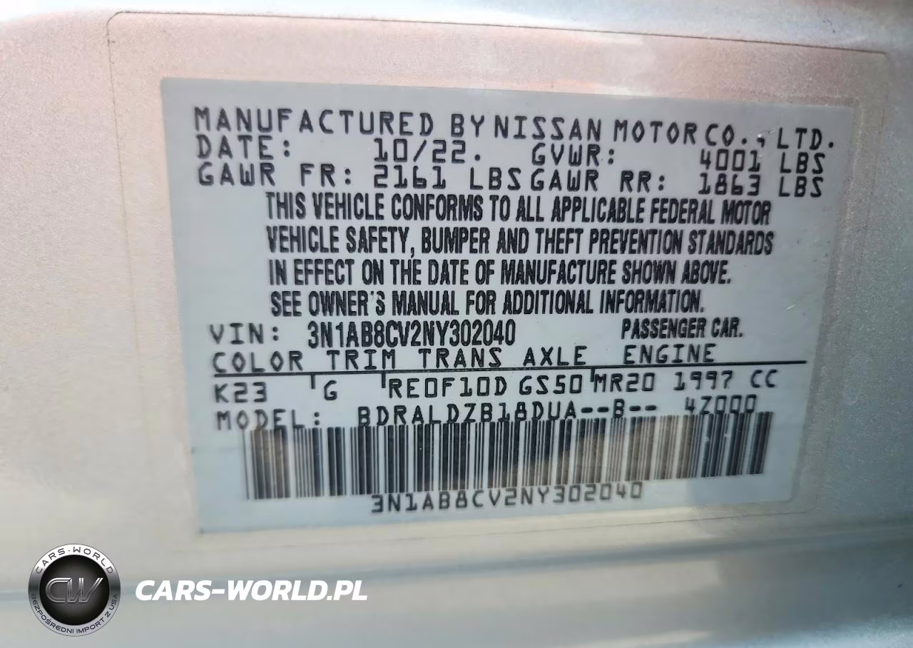 2022 Nissan Sentra Sv VIN:3N1AB8CV2NY302040 - 12