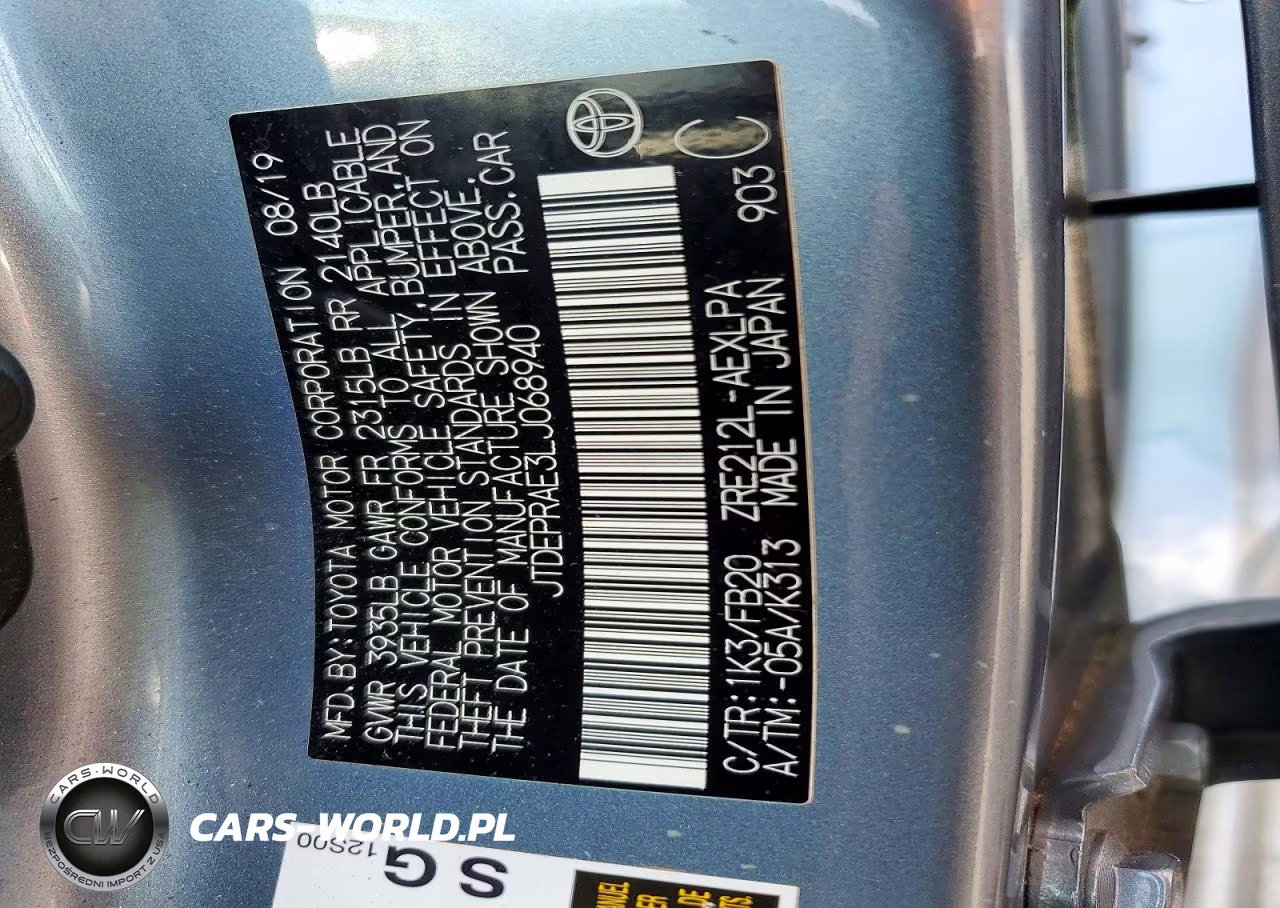 2020 Toyota Corolla Le VIN:JTDEPRAE3LJ068940 - 12