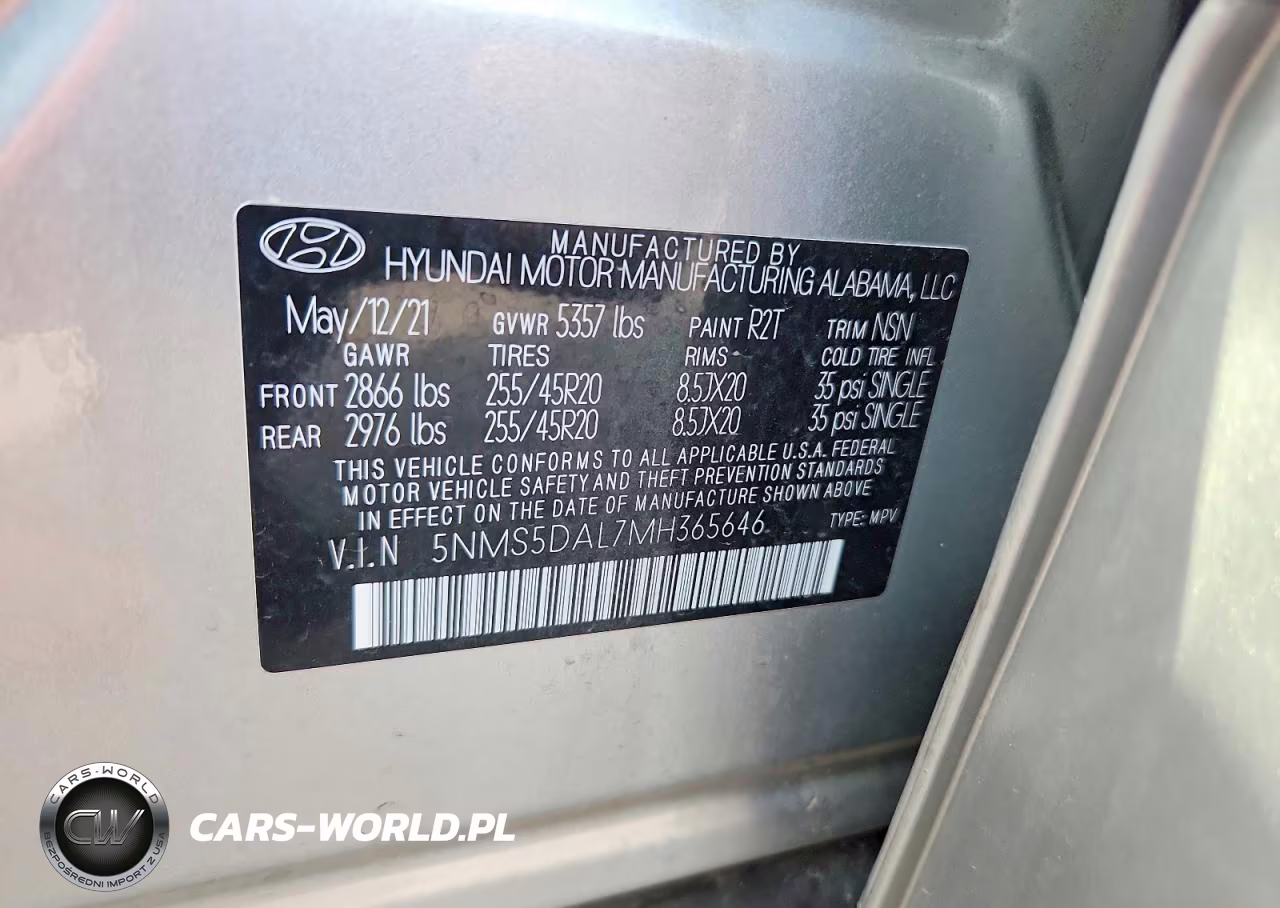 2021 Hyundai Santa Fe Calligraphy VIN:5NMS5DAL7MH365646 - 13