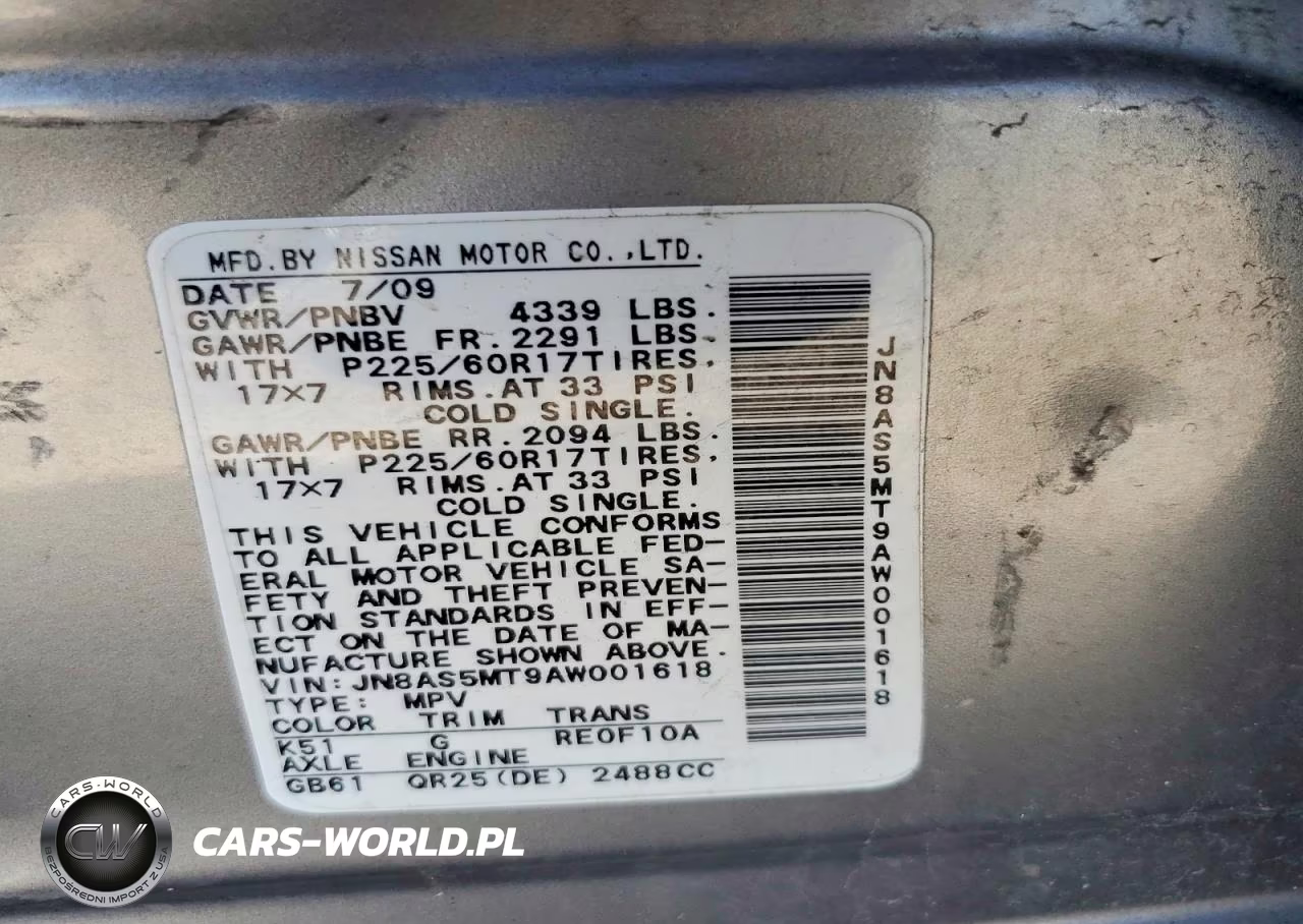 2010 Nissan Rogue Sl VIN:JN8AS5MT9AW001618 - 12
