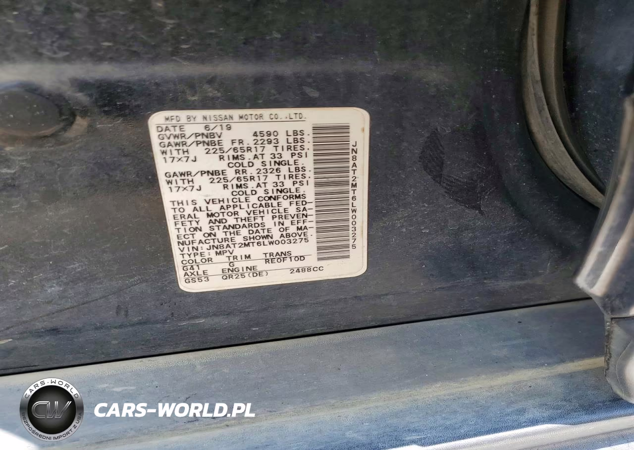 2020 Nissan Rogue S VIN:JN8AT2MT6LW003275 - 13