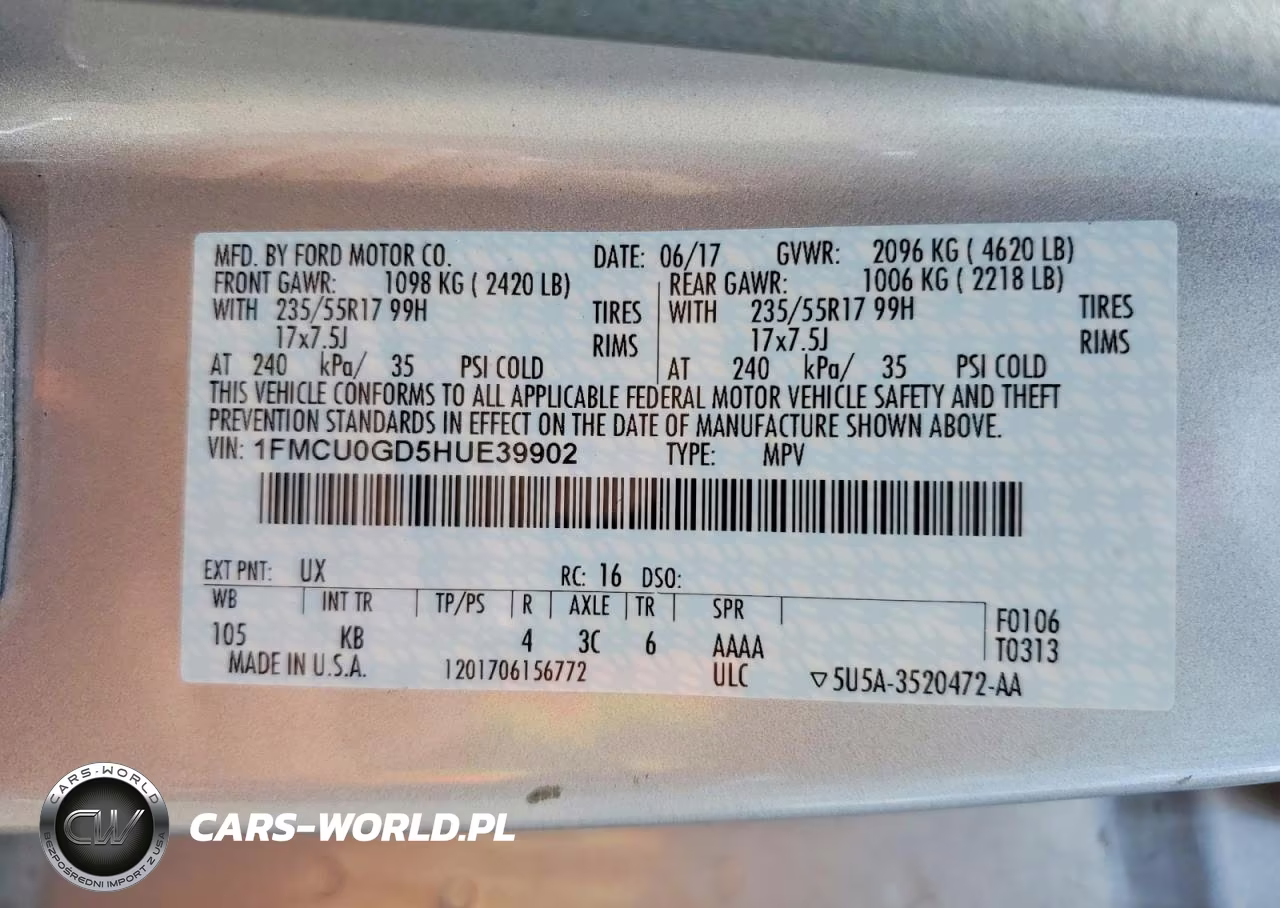 2017 Ford Escape Se VIN:1FMCU0GD5HUE39902 - 13