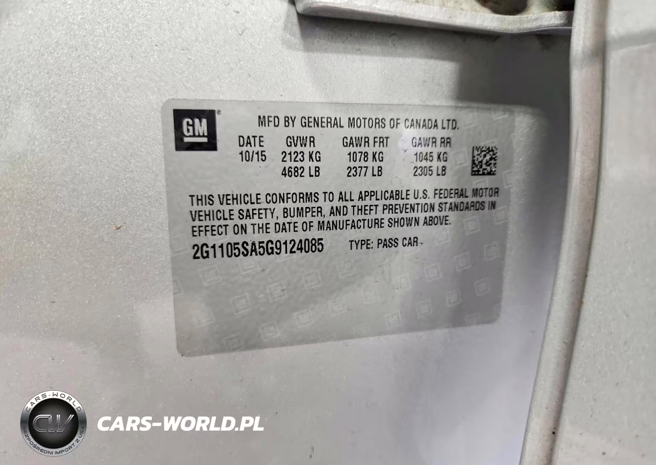 2016 Chevrolet Impala Lt VIN:2G1105SA5G9124085 - 13