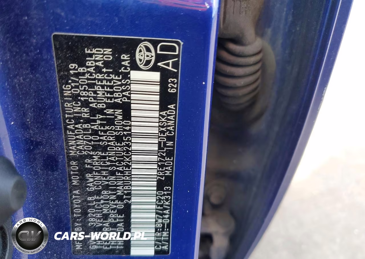 2019 Toyota Corolla Se VIN:2T1BURHE2KC235140 - 13