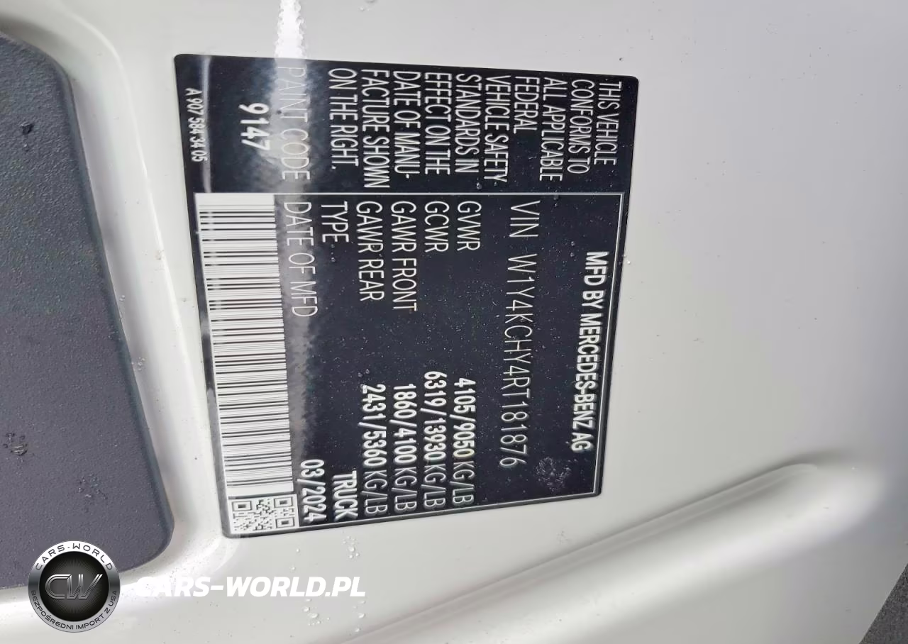 2024 Mercedes-Benz Sprinter 2500 Delivery Van VIN:W1Y4KCHY4RT181876 - 14