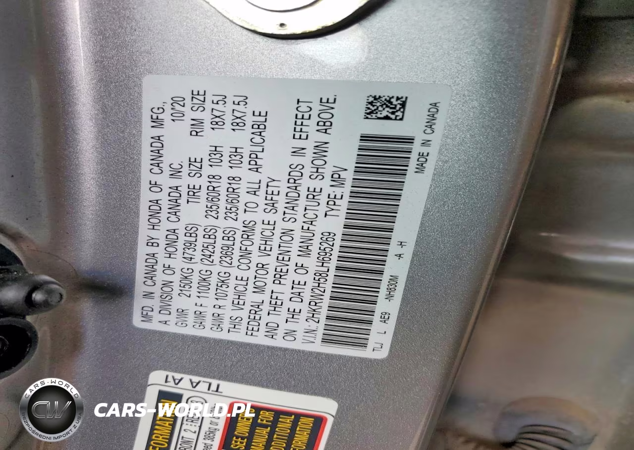 2020 Honda Cr-V Ex VIN:2HKRW2H58LH695269 - 14