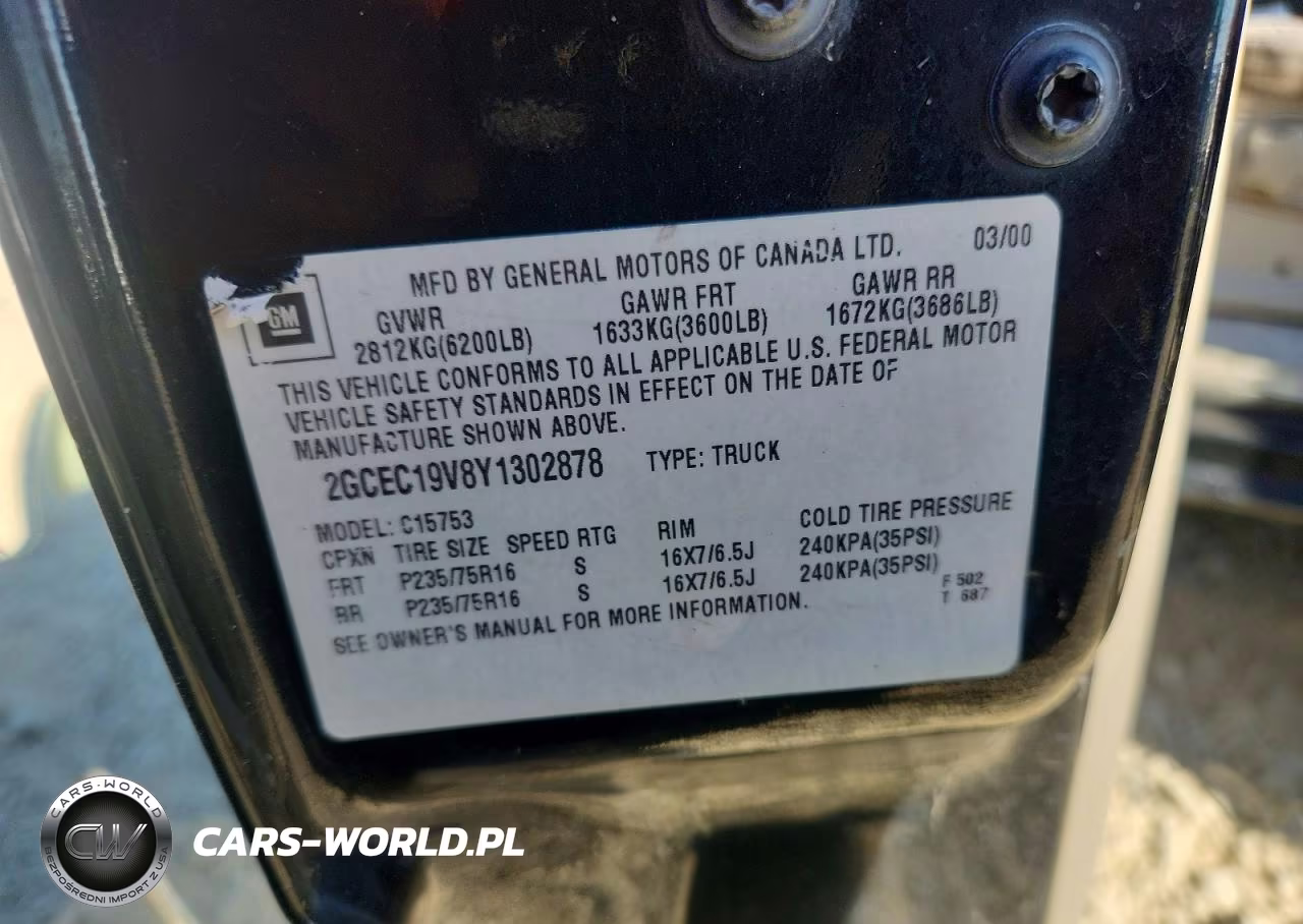 2000 Chevrolet Silverado C1500 VIN:2GCEC19V8Y1302878 - 12