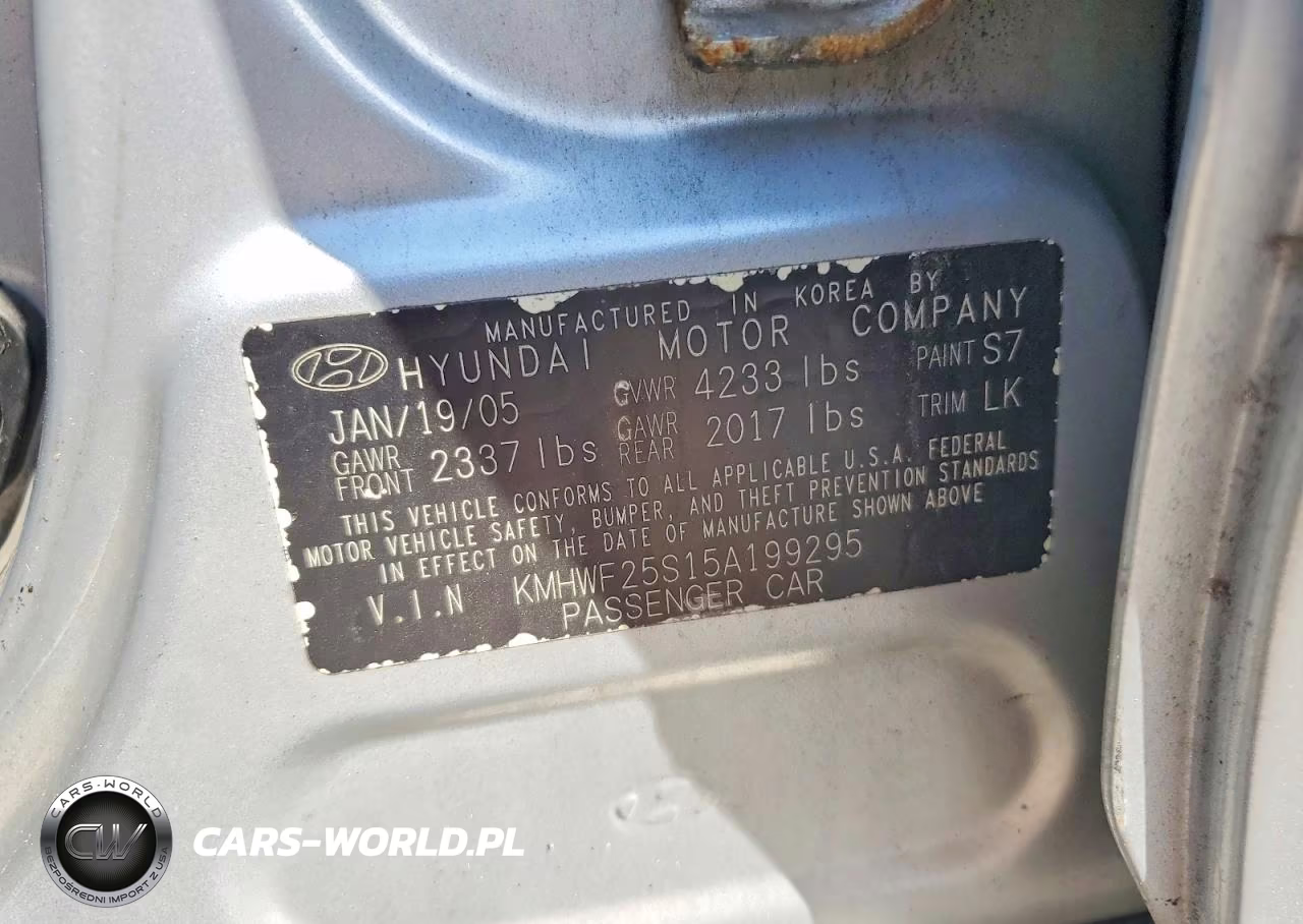 2005 Hyundai Sonata Gl VIN:KMHWF25S15A199295 - 12