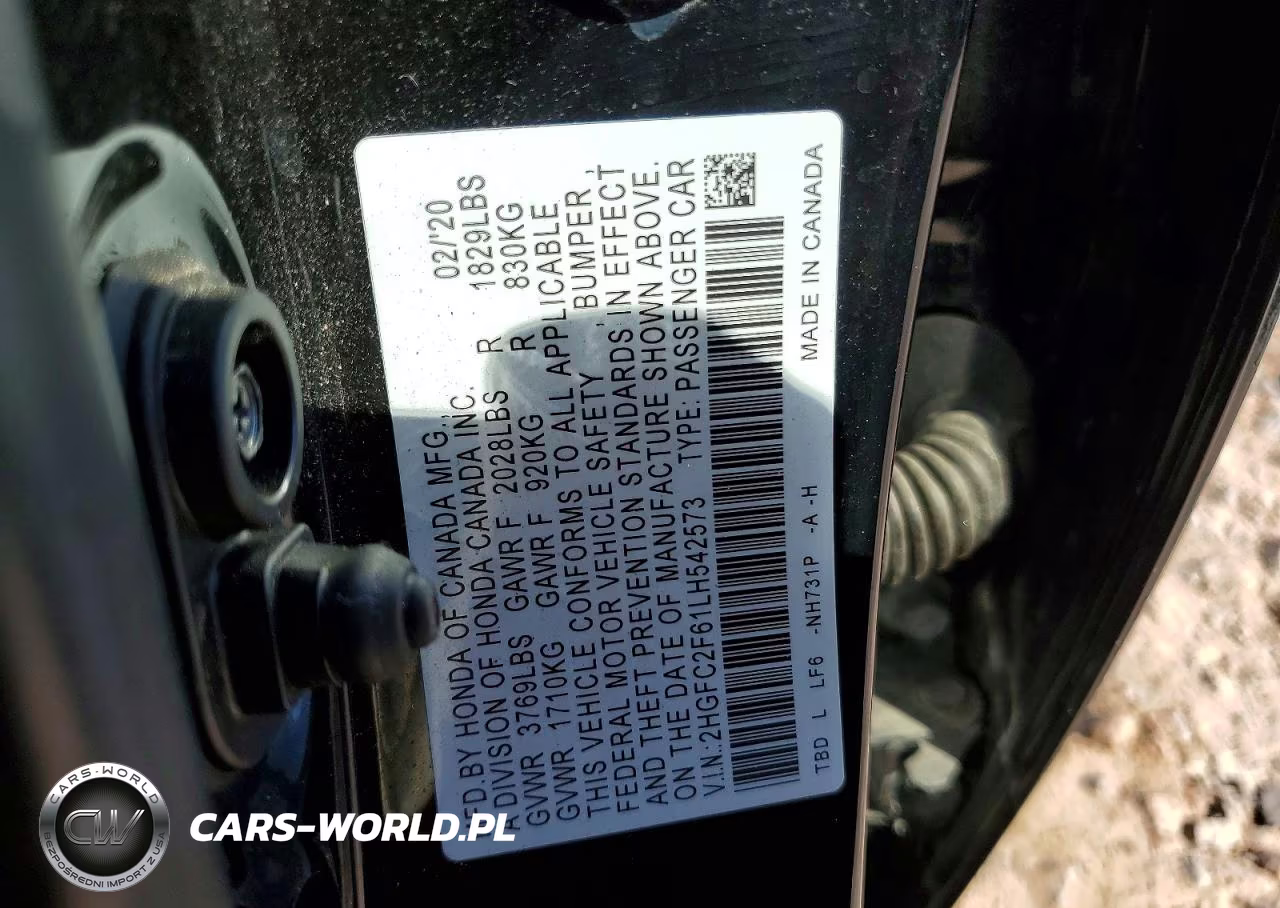 2020 Honda Civic Lx VIN:2HGFC2F61LH542573 - 12