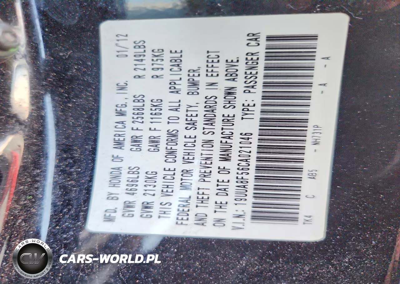 2012 Acura Tl VIN:19UUA8F56CA021046 - 13