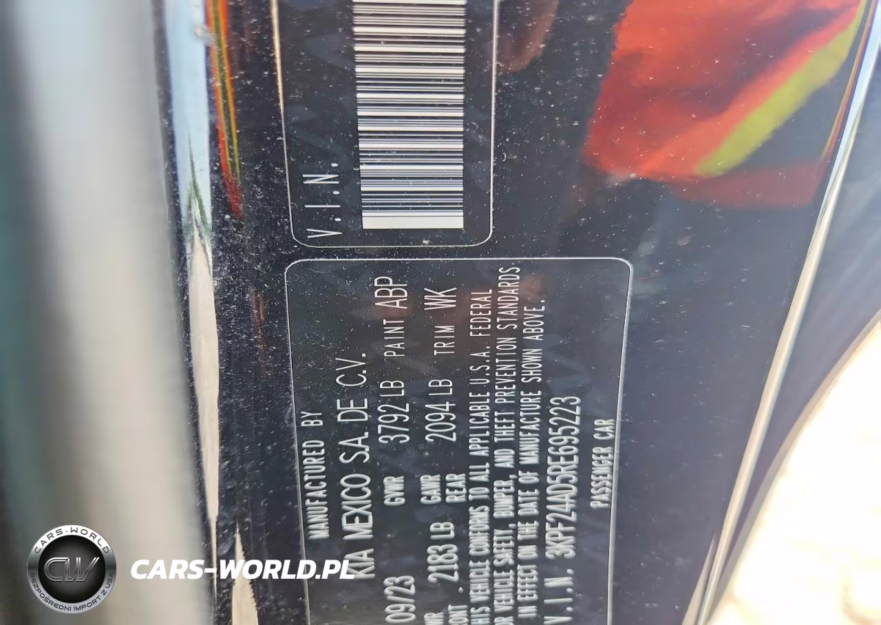 2024 Kia Forte Lx VIN:3KPF24AD5RE695223 - 12