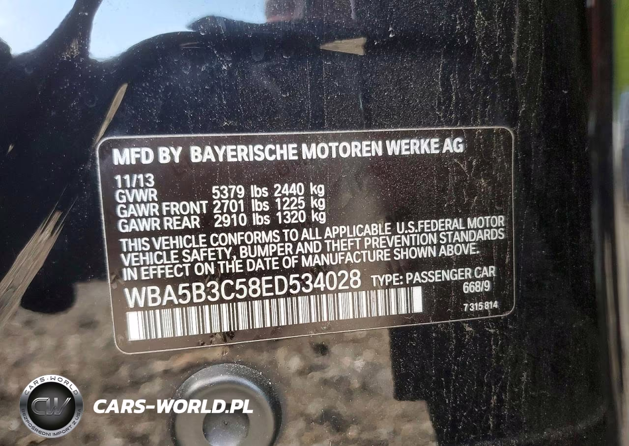 2014 BMW 535 Xi VIN:WBA5B3C58ED534028 - 12