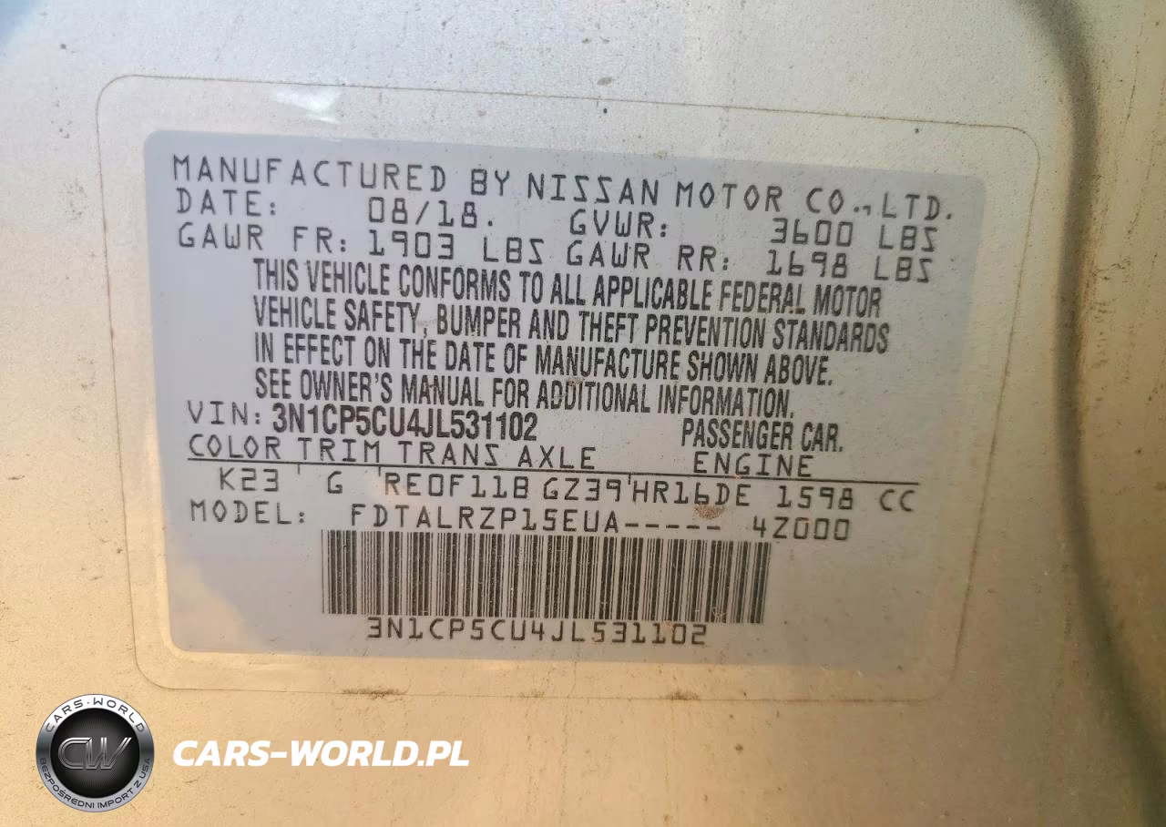 2018 Nissan Kicks S VIN:3N1CP5CU4JL531102 - 12