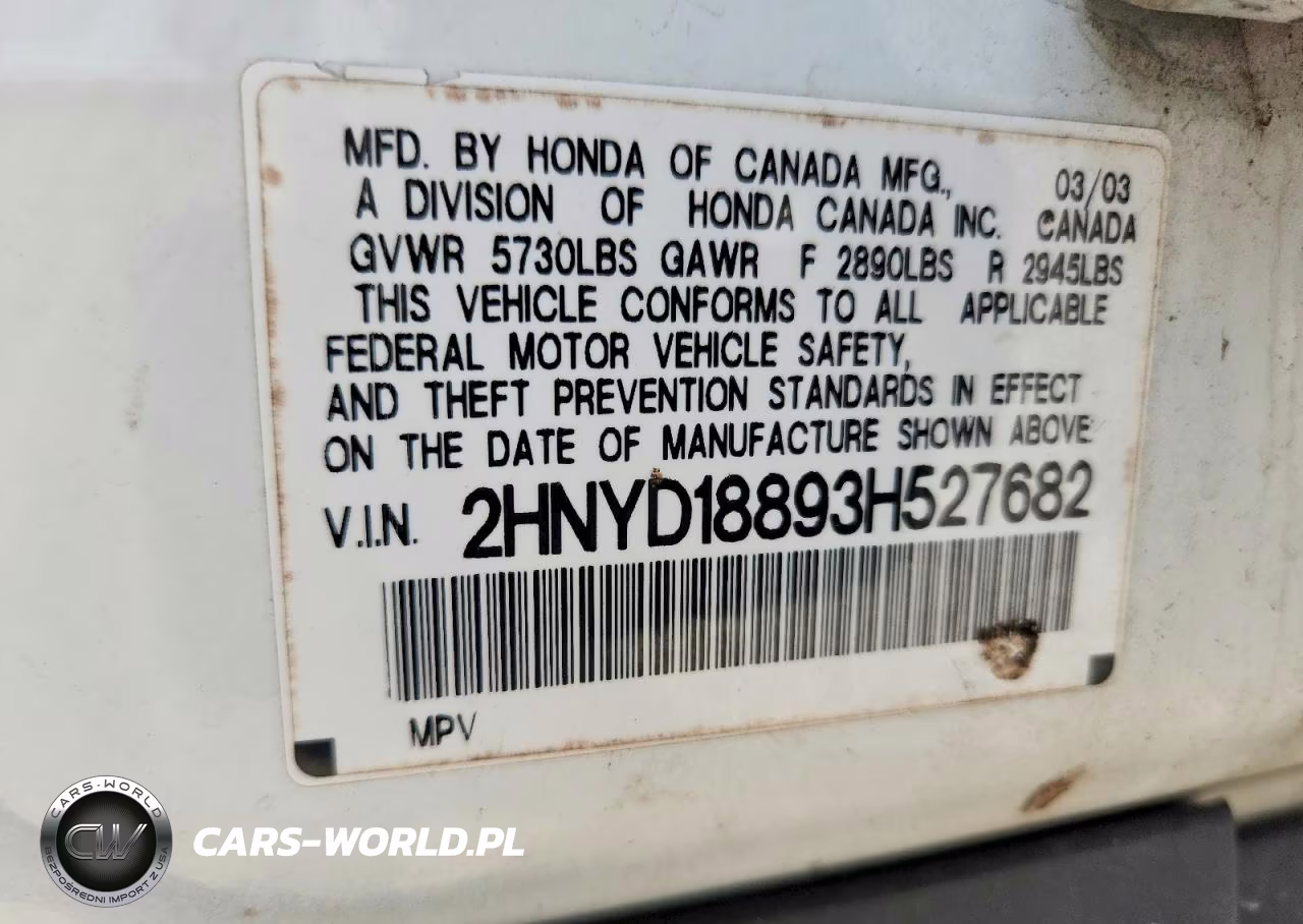 2003 Acura Mdx Touring VIN:2HNYD18893H527682 - 13