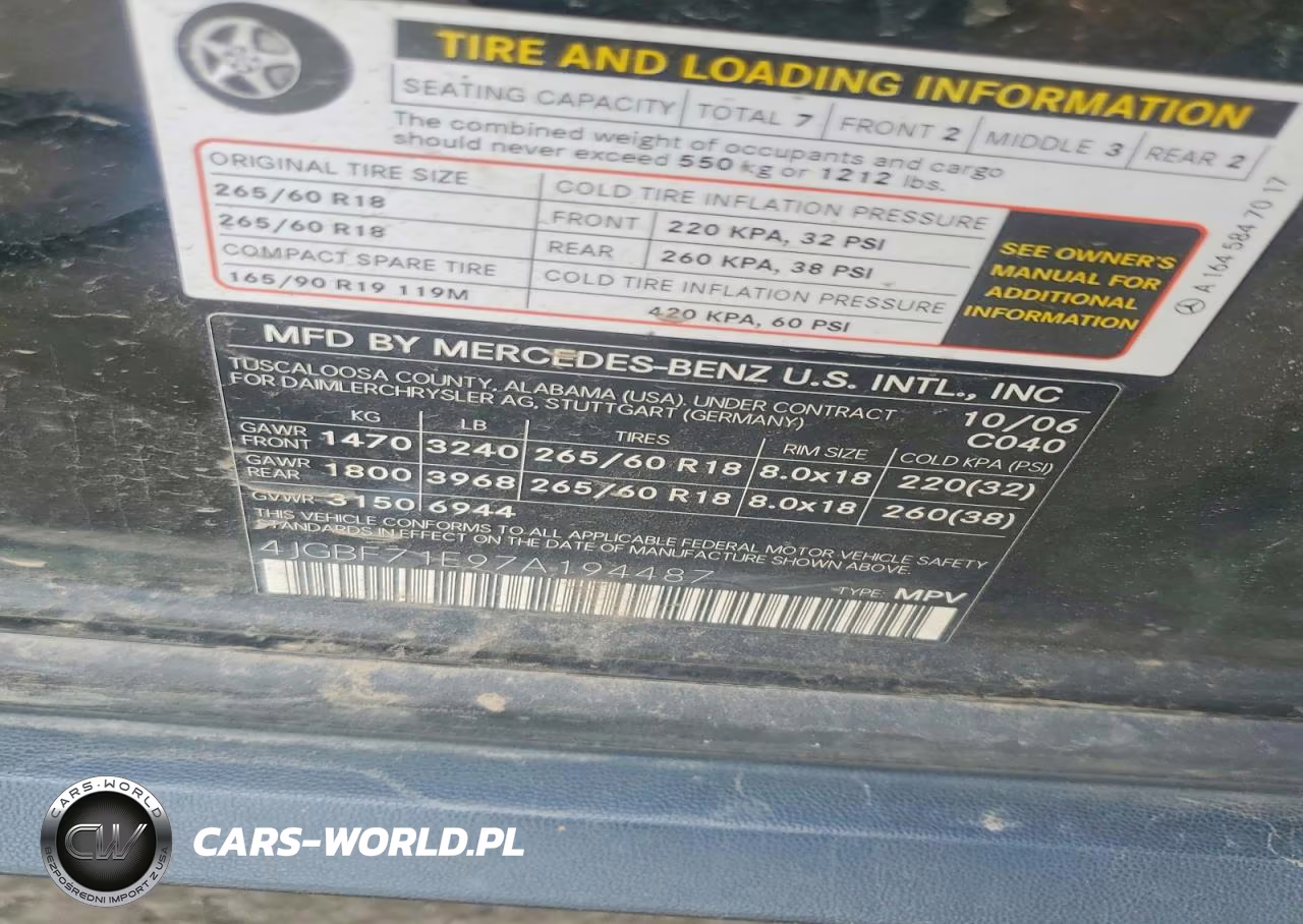 2007 Mercedes-Benz Gl 450 4Matic VIN:4JGBF71E97A194487 - 13