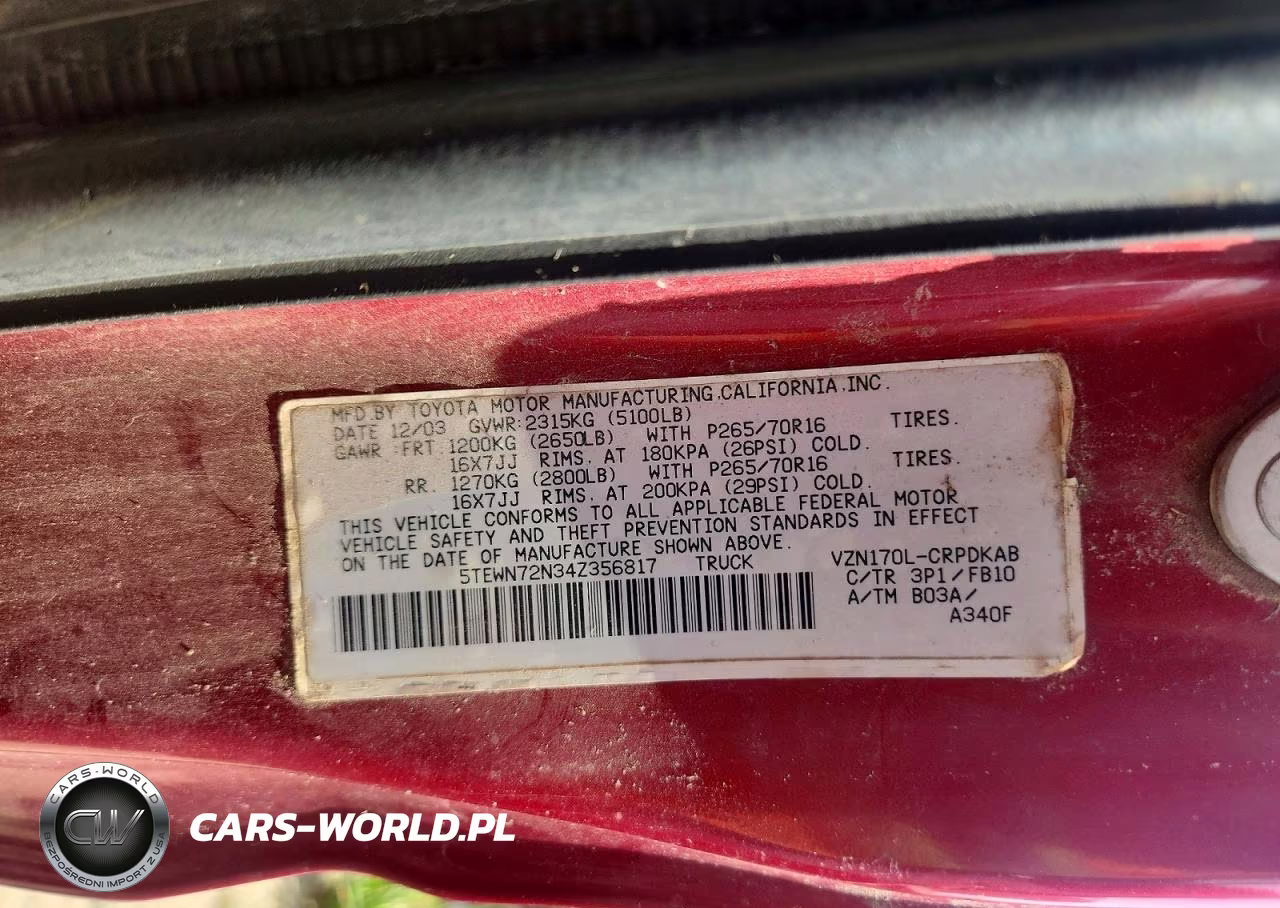 2004 Toyota Tacoma V6 VIN:5TEWN72N34Z356817 - 12