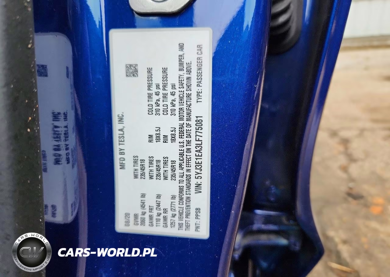 2020 Tesla Model 3 VIN:5YJ3E1EA3LF775081 - 12