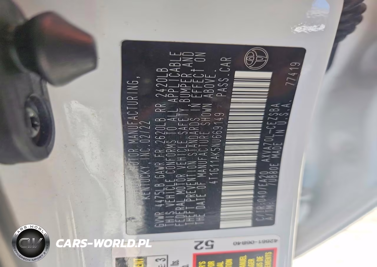 2022 Toyota Camry Se VIN:4T1G11AK5NU669149 - 12