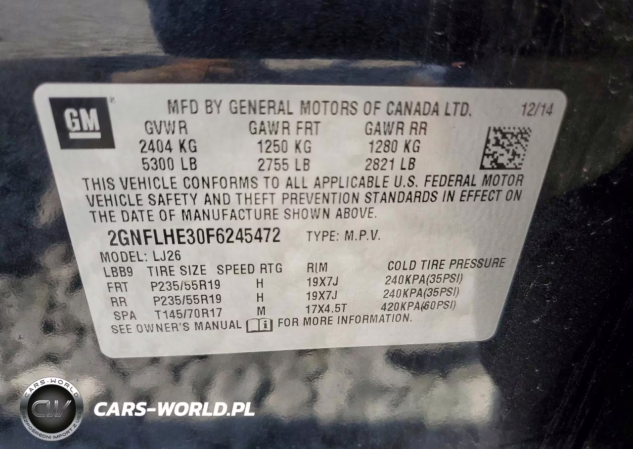 2015 Chevrolet Equinox Ltz VIN:2GNFLHE30F6245472 - 14