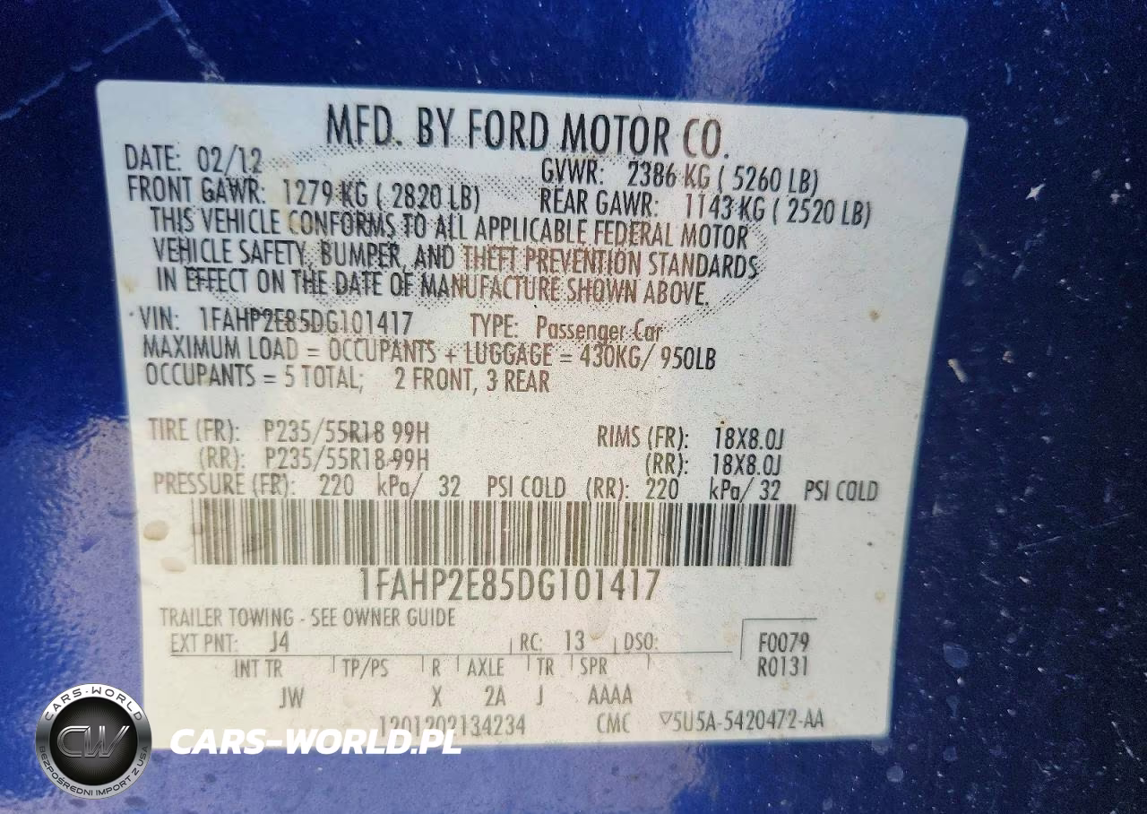 2013 Ford Taurus Sel VIN:1FAHP2E85DG101417 - 12