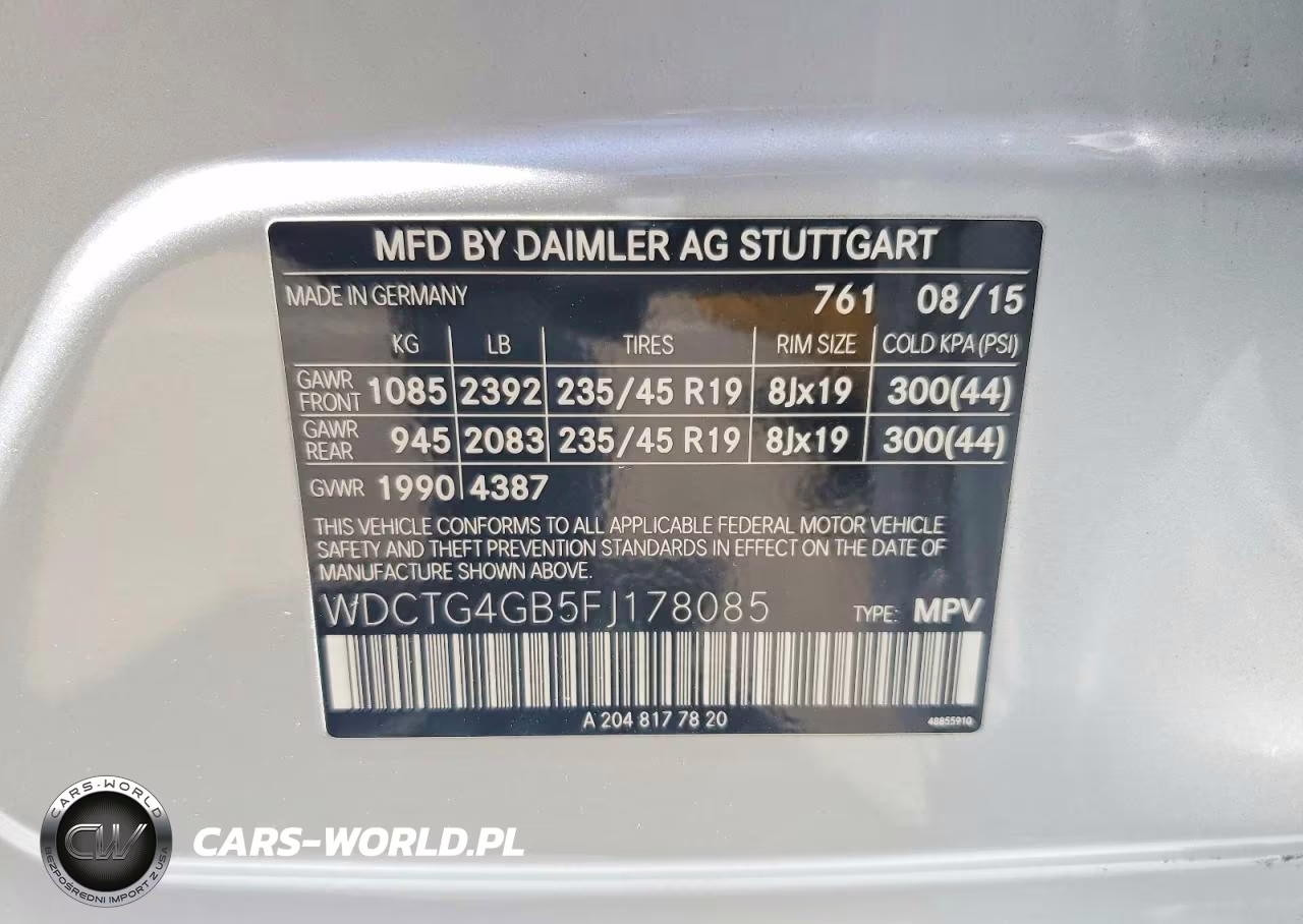 2015 Mercedes-Benz Gla 250 4Matic VIN:WDCTG4GB5FJ178085 - 12