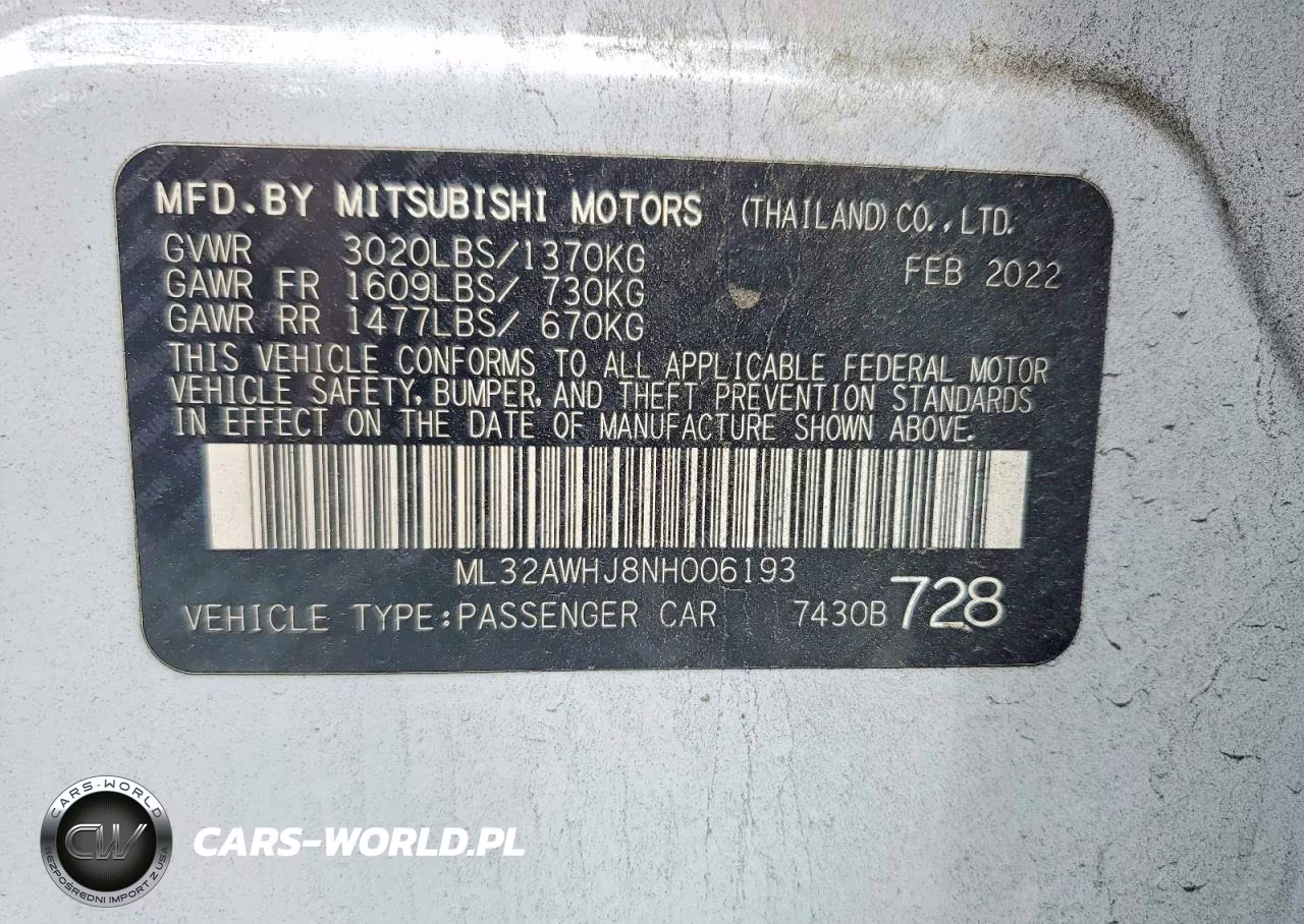 2022 Mitsubishi Mirage Se VIN:ML32AWHJ8NH006193 - 12