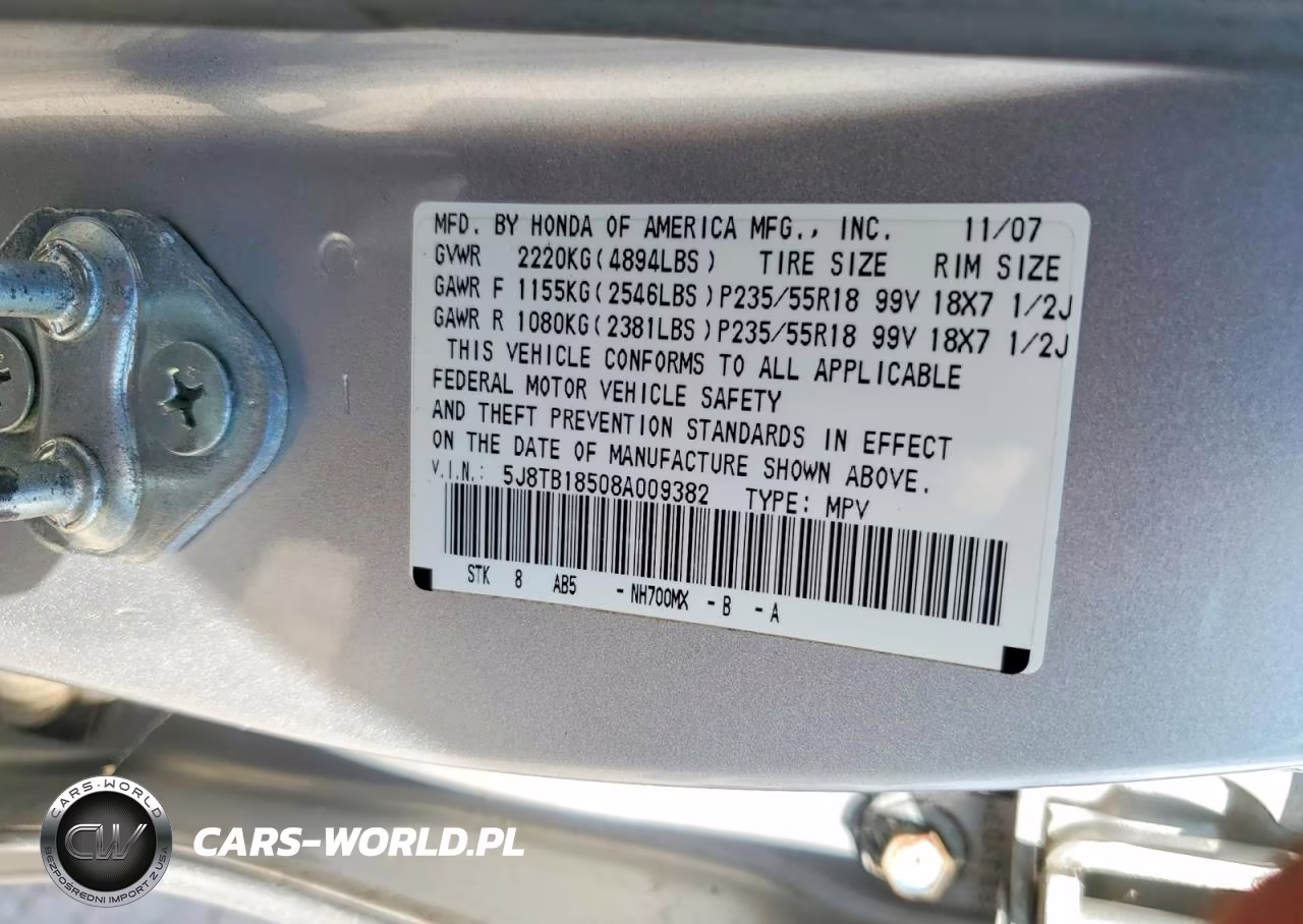 2008 Acura Rdx Technology VIN:5J8TB18508A009382 - 13