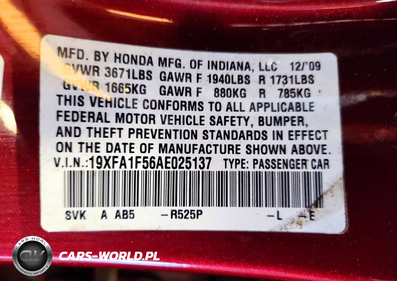 2010 Honda Civic Lx VIN:19XFA1F56AE025137 - 12