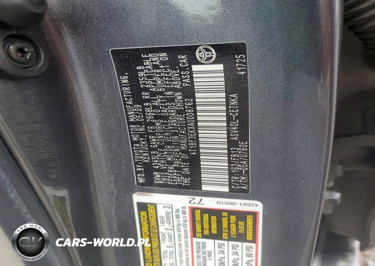 2010 Toyota Camry Le VIN:4T1BF3EKXAU008762 - 12