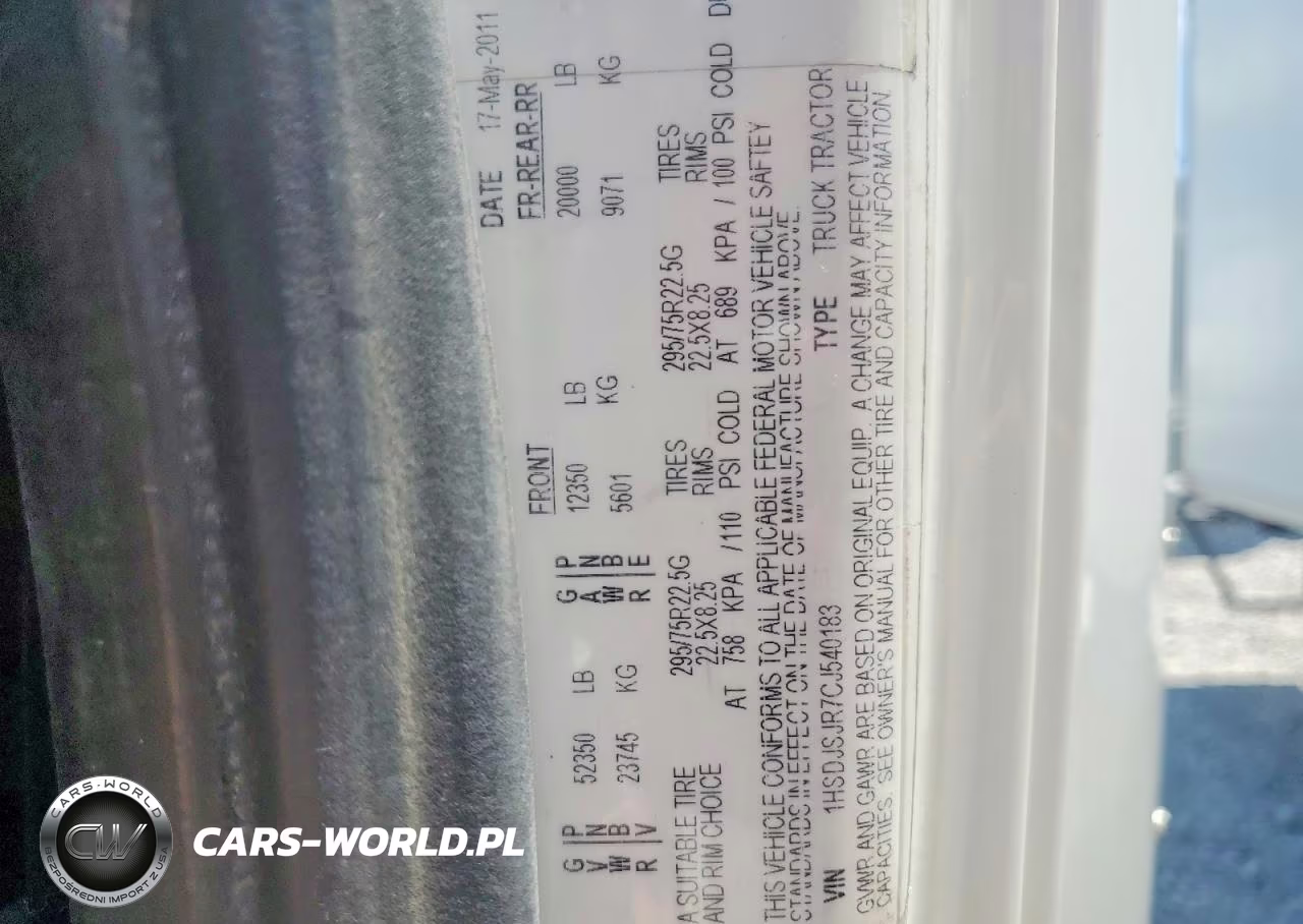 2012 International Prostar Semi Truck VIN:1HSDJSJR7CJ540183 - 12