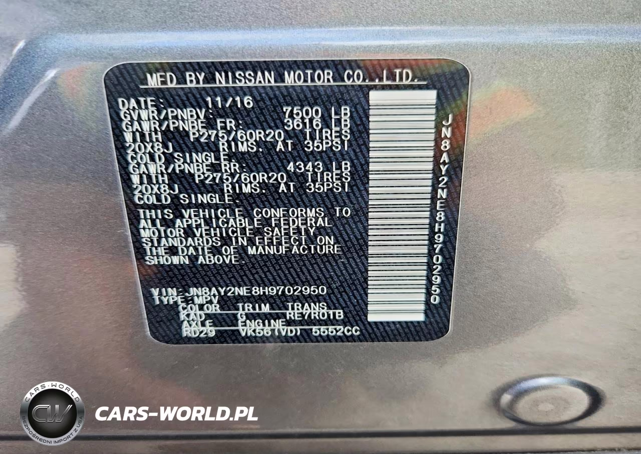 2017 Nissan Armada Platinum VIN:JN8AY2NE8H9702950 - 13