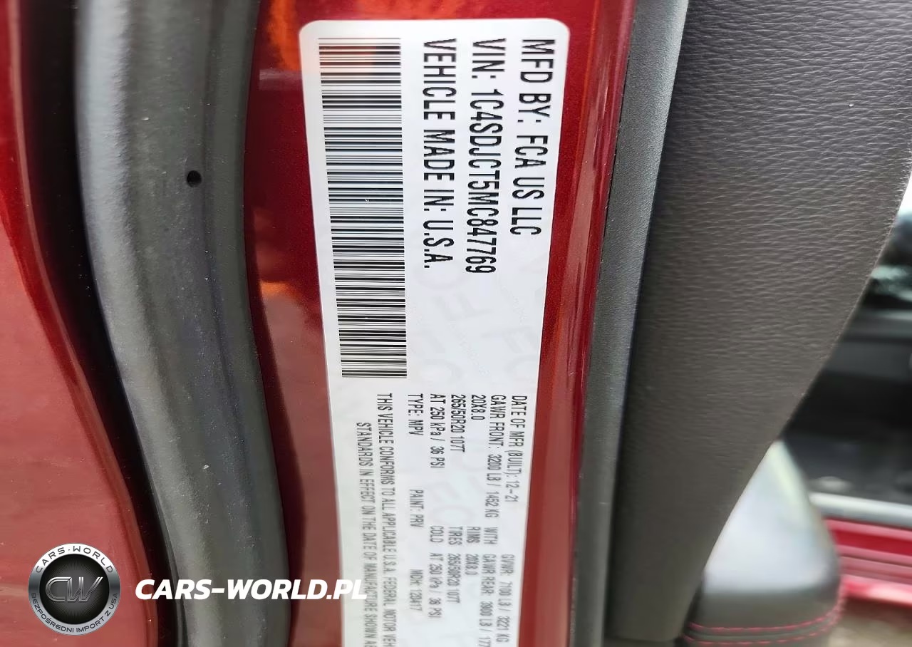2021 Dodge Durango R-T VIN:1C4SDJCT5MC847769 - 14