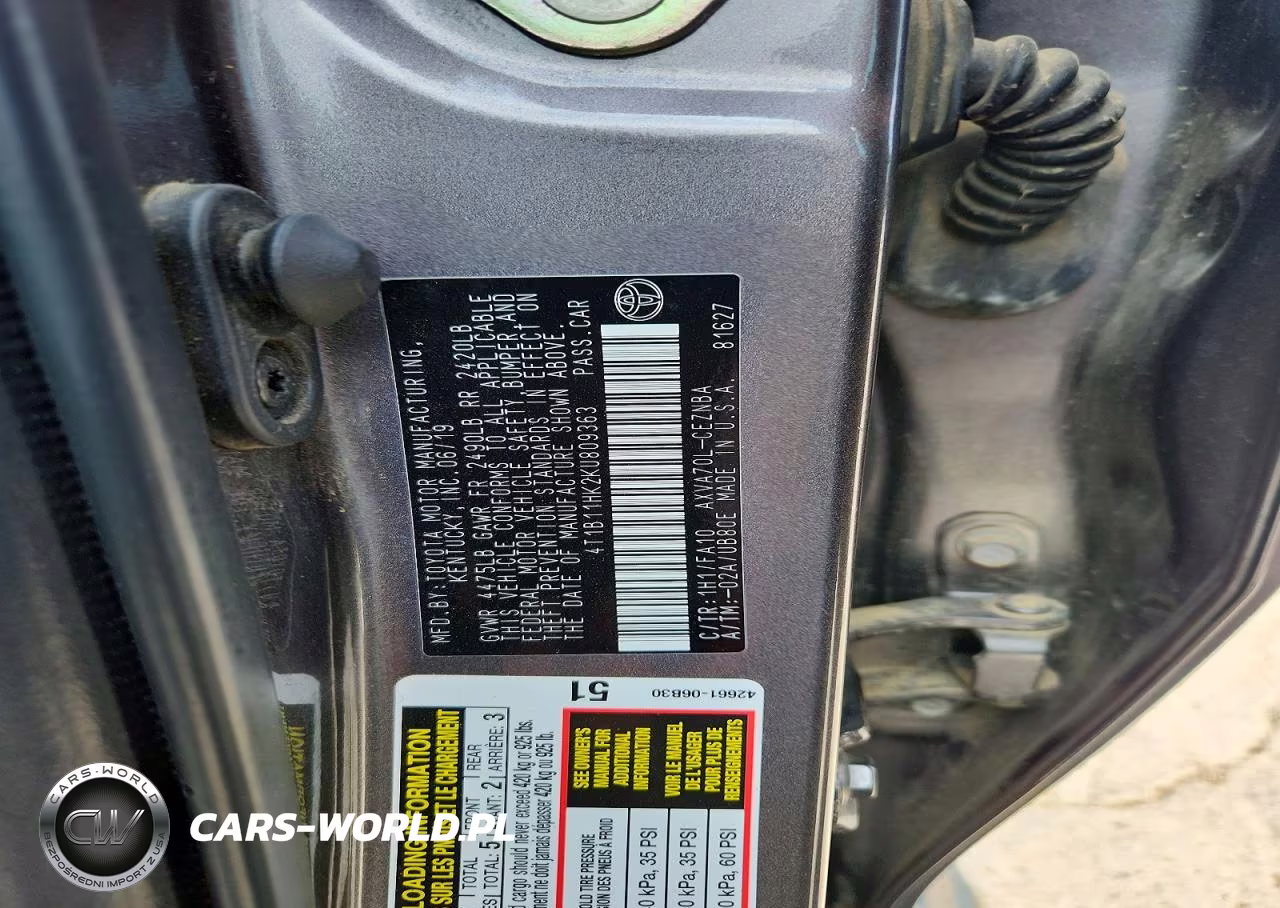2019 Toyota Camry VIN:4T1B11HK2KU809363 - 12
