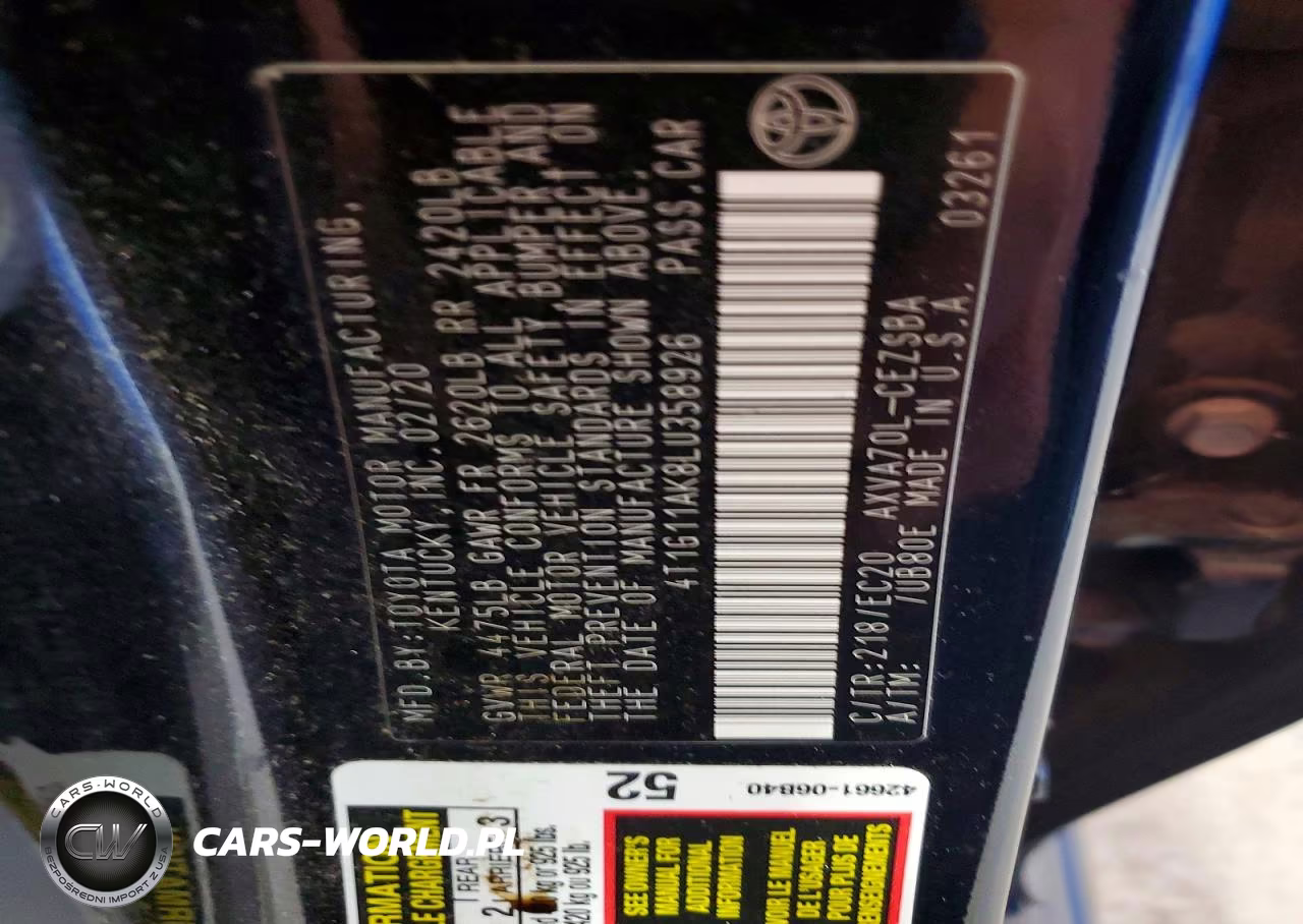 2020 Toyota Camry Se Nightshade VIN:4T1G11AK8LU358926 - 12